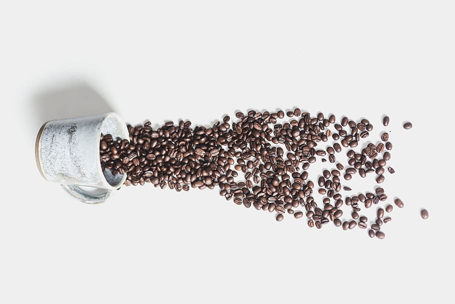 Spilled Roasted Coffee Beans Photo, Backgrounds, Textures, Flatlay HD wallpaper