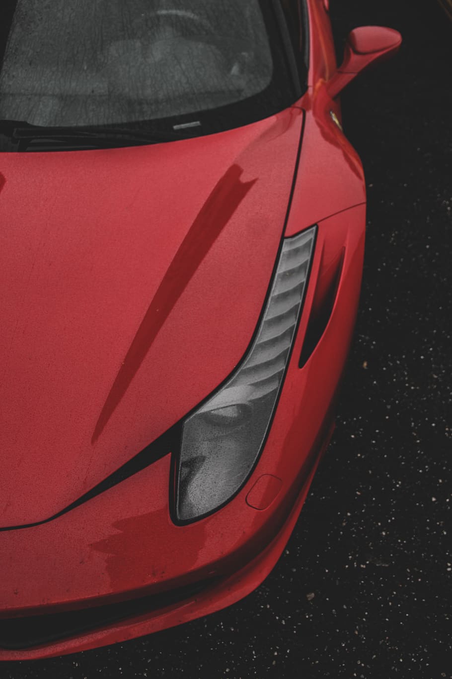red vehicle headlight turned-off, mode of transportation, land vehicle HD wallpaper