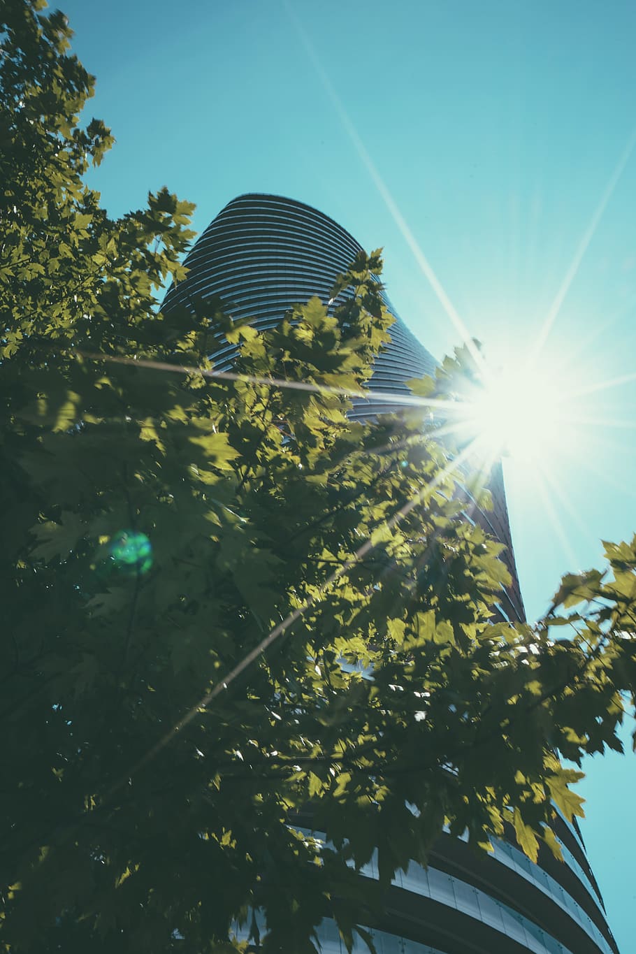 flare, light, sunlight, building, architecture, absolute condos HD wallpaper