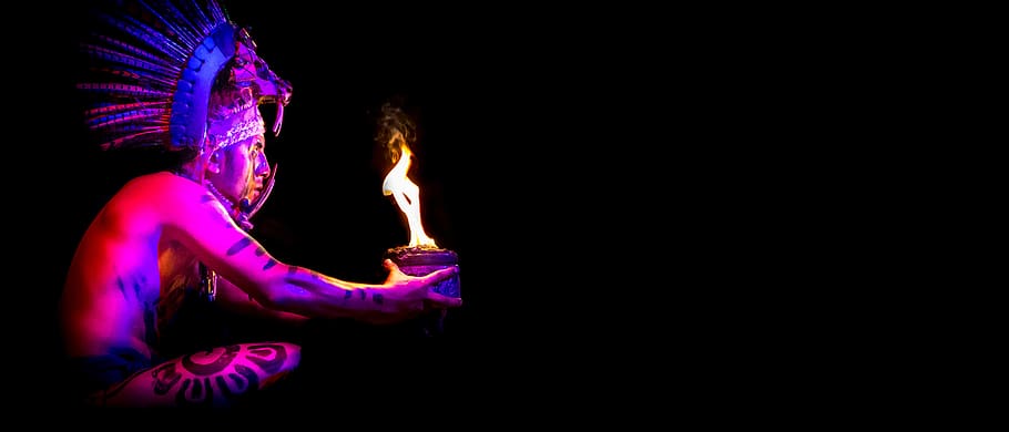 riviera maya, mexico, inca, fire, ceremony, indian, background HD wallpaper