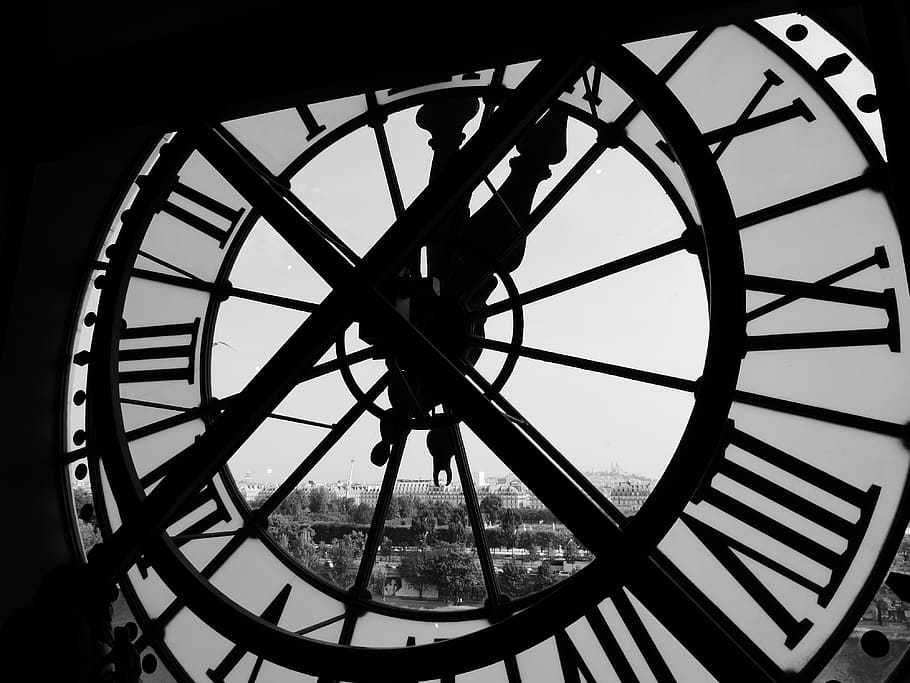 brown tower clock, time, indoors, roman, built structure, roman numeral HD wallpaper