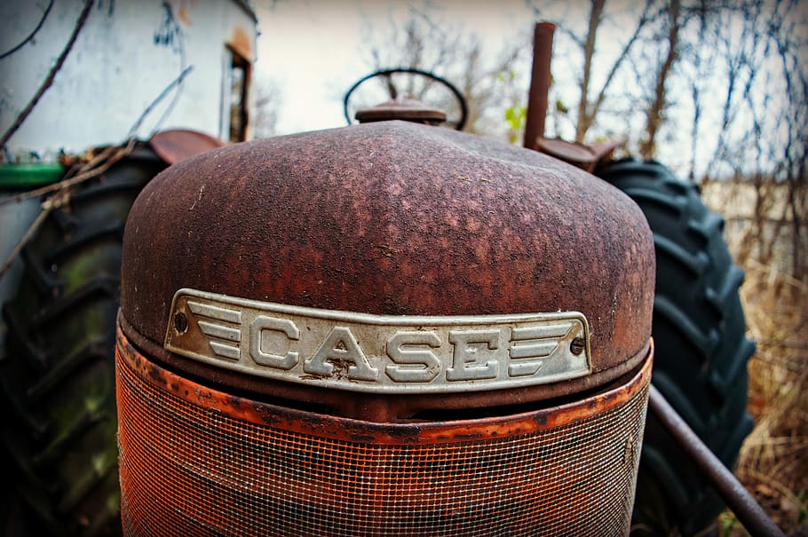 tractor, abandoned, rusted, rusty, agricultural, vintage, aged HD wallpaper