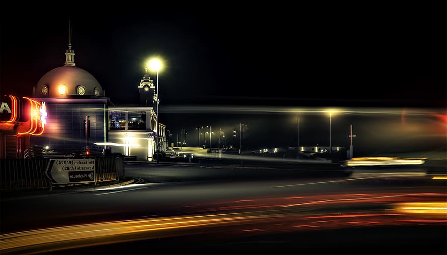 Time Lapse of Highway, building, dark, dome, evening, illuminated HD wallpaper