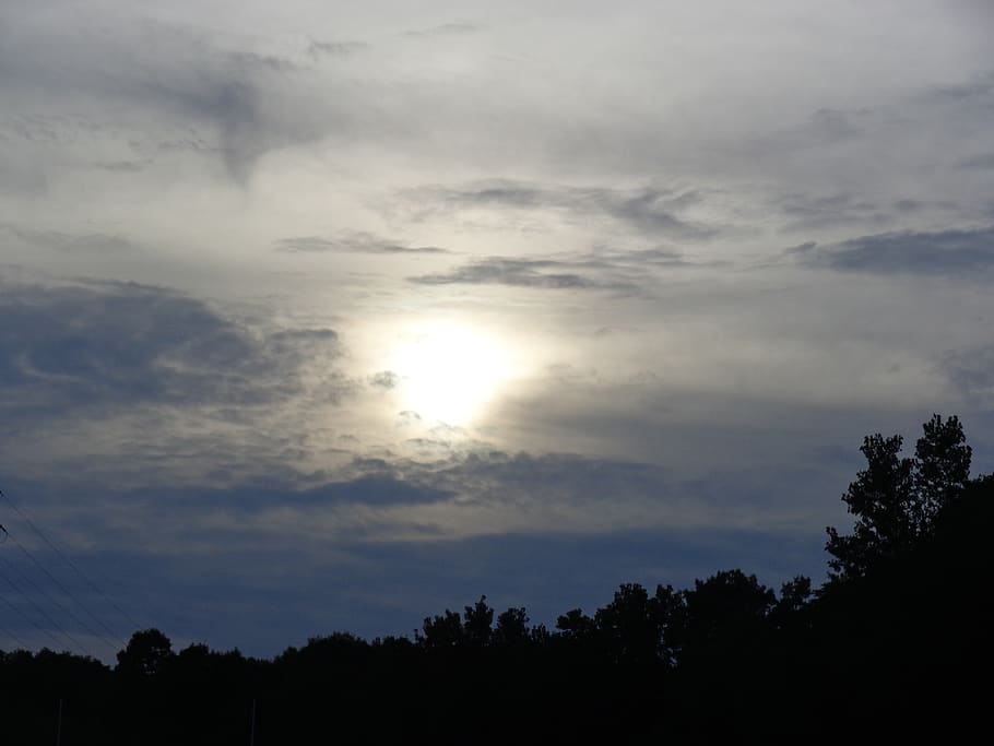 sly, clouds, sun, fall, afternoon, trees, cloud - sky, silhouette HD wallpaper