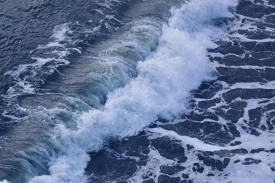 ocean waves photo, sea, water, nature, outdoors, vik, iceland HD wallpaper