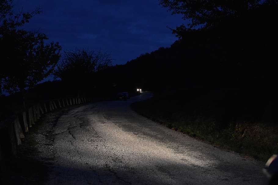 street, night, light, shadow, car, shadows, nature, italy, landscape HD wallpaper