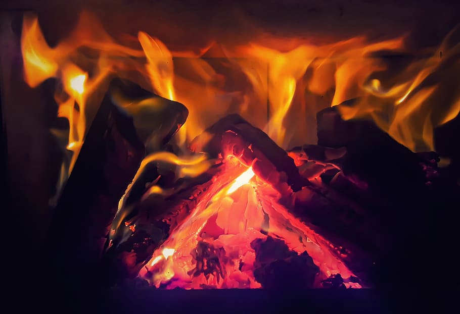 fire, burning, fire - natural phenomenon, flame, heat - temperature HD wallpaper
