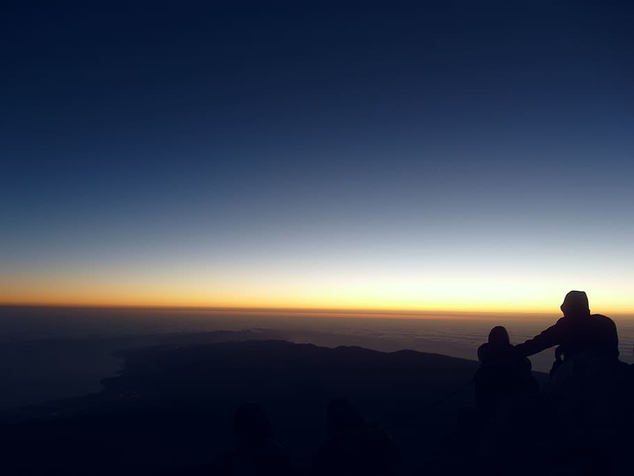 spain, mount teide, mountain, sunrise, sky, leisure activity HD wallpaper