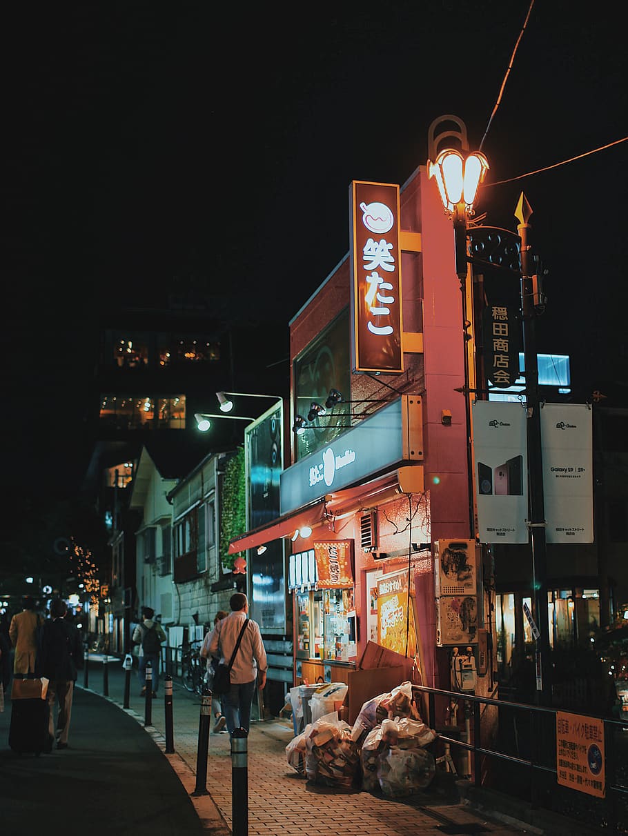 man standing beside shop, harajuku, japan, shibuya, city, walking, HD wallpaper