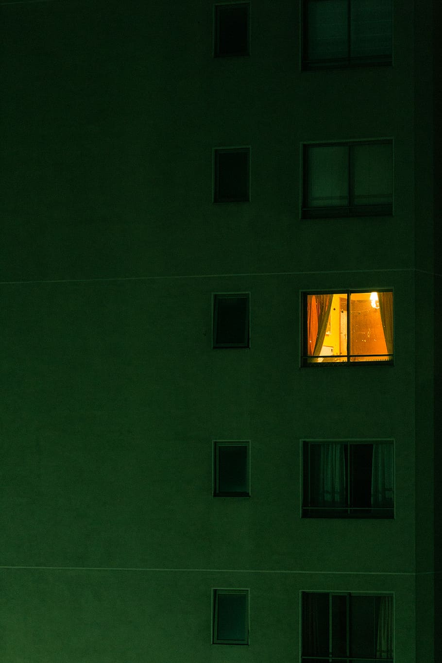 opened window inside concrete apartment, architecture, illuminated HD wallpaper