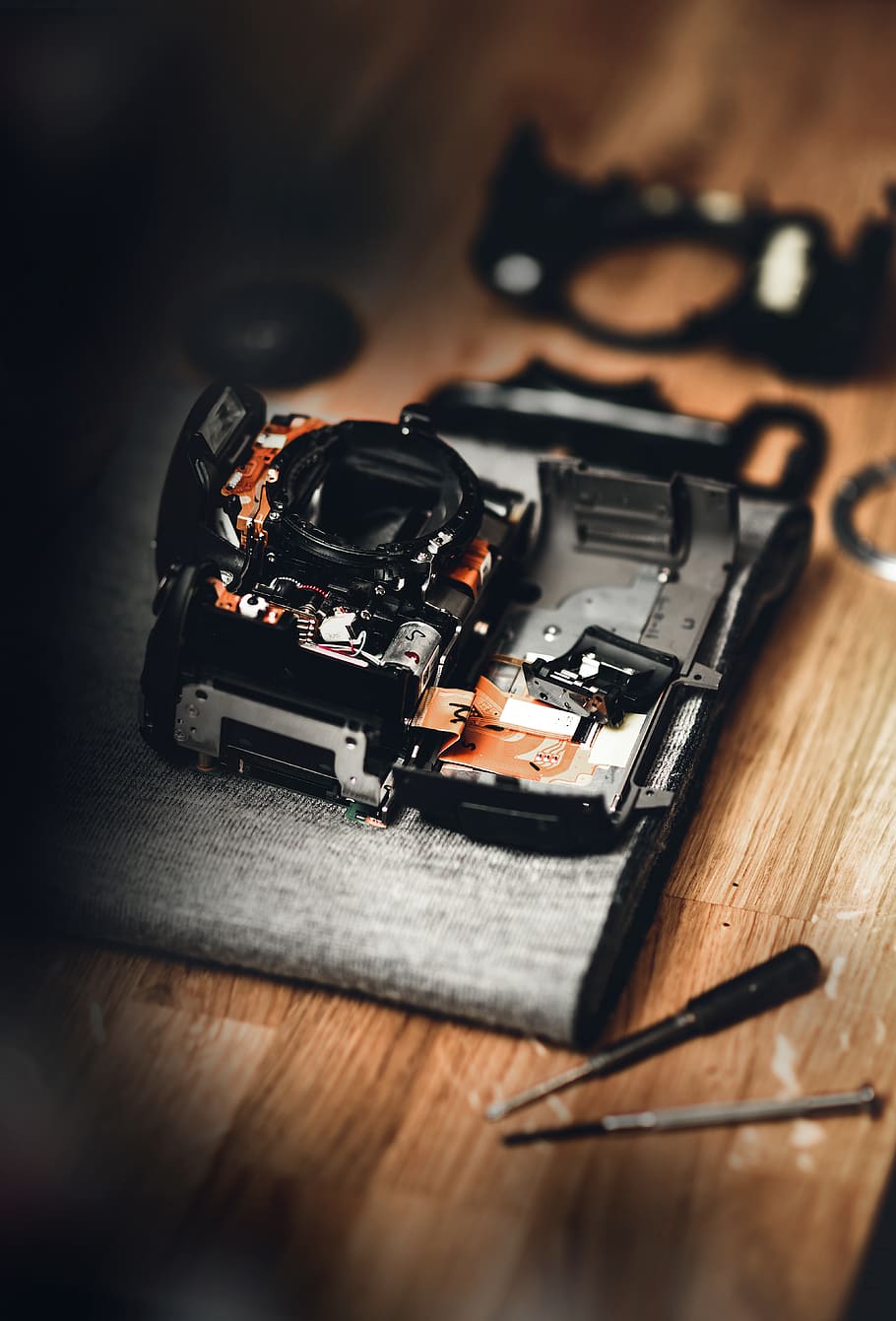 Photography of Broken Camera, analog camera, blur, close-up, depth of field HD wallpaper