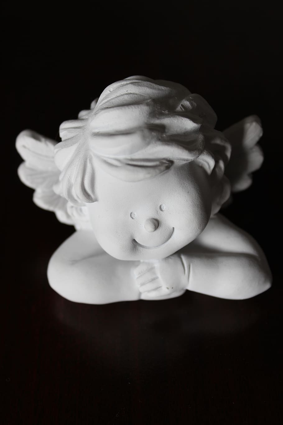 White Angel Figurine, angelic, antique, art, celebration, christmas