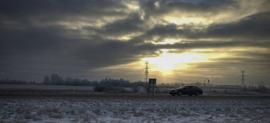 sunsetting, sunny, driving, holidays, vacation, transport, transportation HD wallpaper