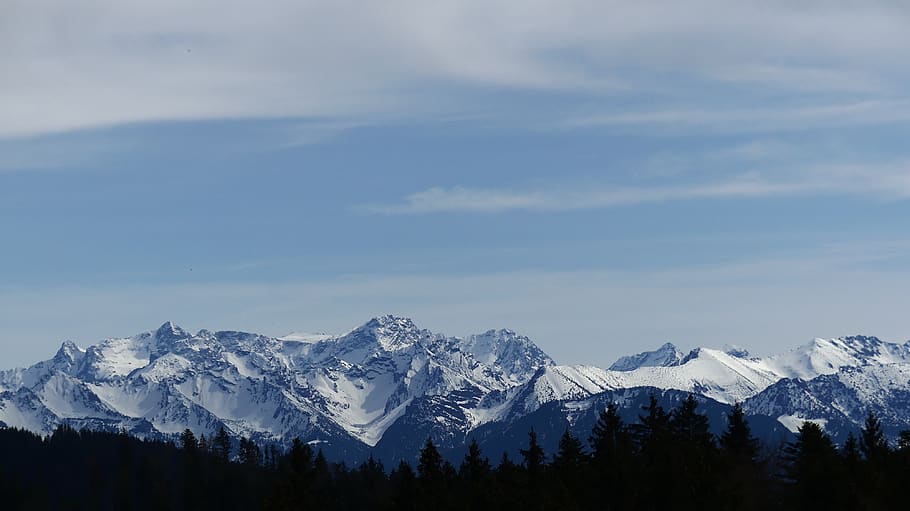 mountain, snow, mountains, landscape, alpine, winter, nature, HD wallpaper