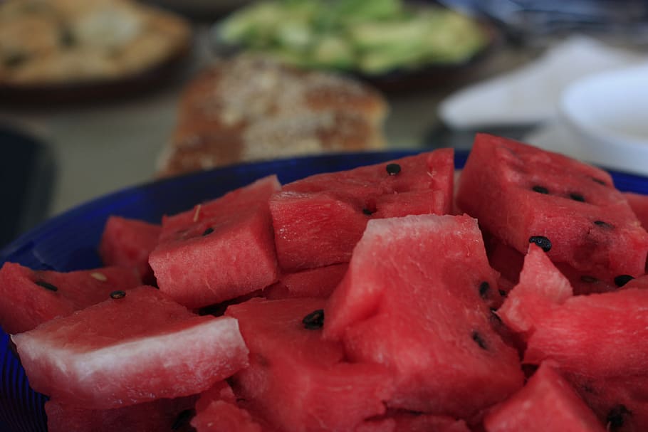 watermelon, fruit, breakfast, healthy, morning, food, bowl HD wallpaper