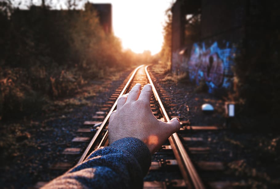 one person, human body part, real people, rail transportation HD wallpaper