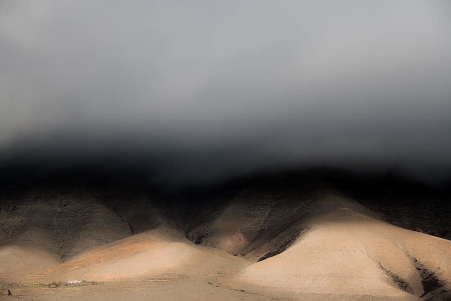 cloud, mist, fog, mountain, storm, moody, dark, shadow, hillside HD wallpaper