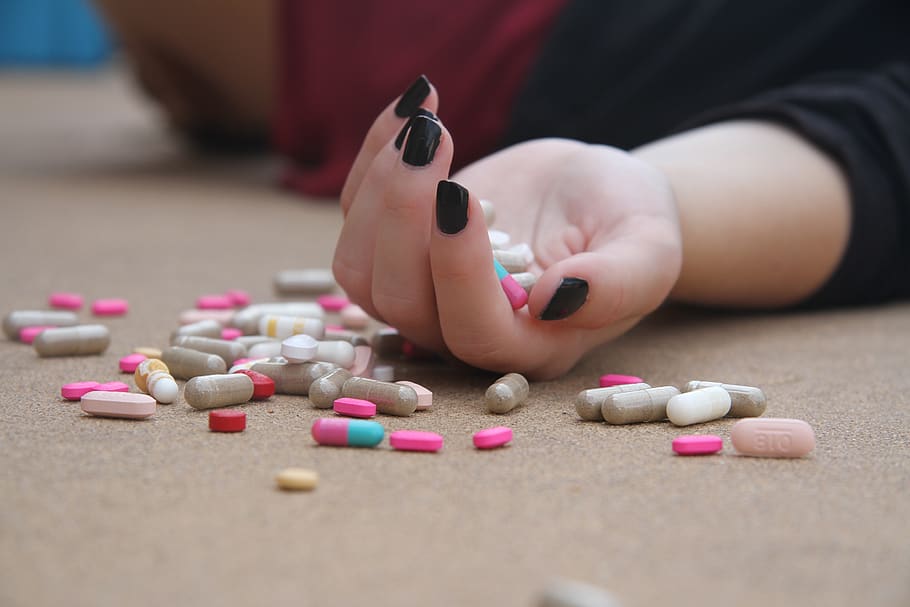 Person Holding Medical Pills, addiction, adult, capsule, capsules