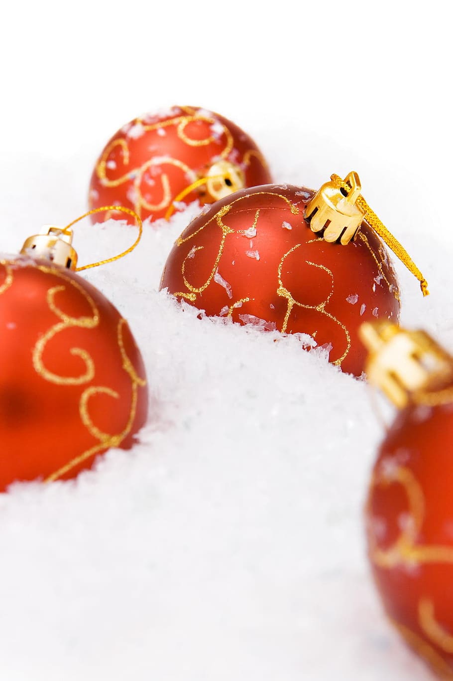ball, snow, shine, isolated, wallpaper, decoration, fun, white HD wallpaper