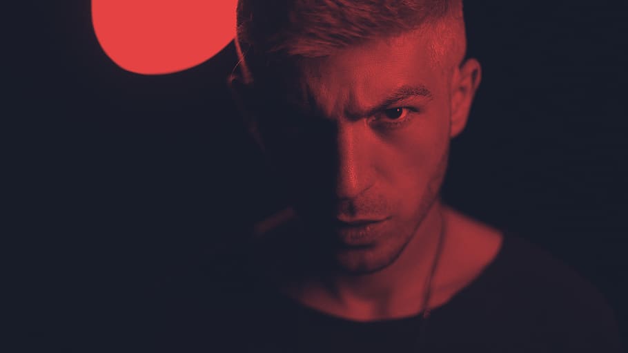 men's black top, one person, black background, portrait, studio shot HD wallpaper