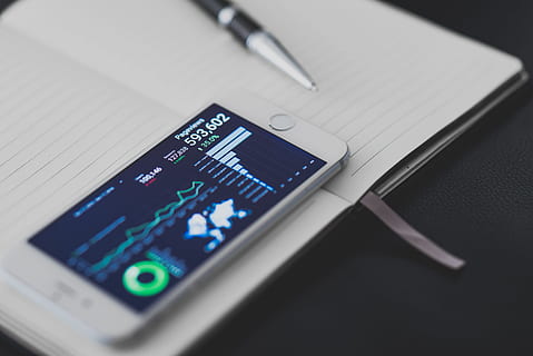 mobile, smartphone, analytics, finance, graphs, charts, business HD wallpaper