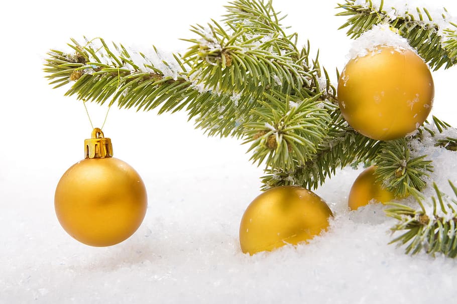 ball, snow, shine, isolated, wallpaper, decoration, fun, white HD wallpaper