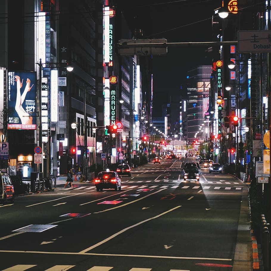 black and red computer tower, illuminated, transportation, city HD wallpaper