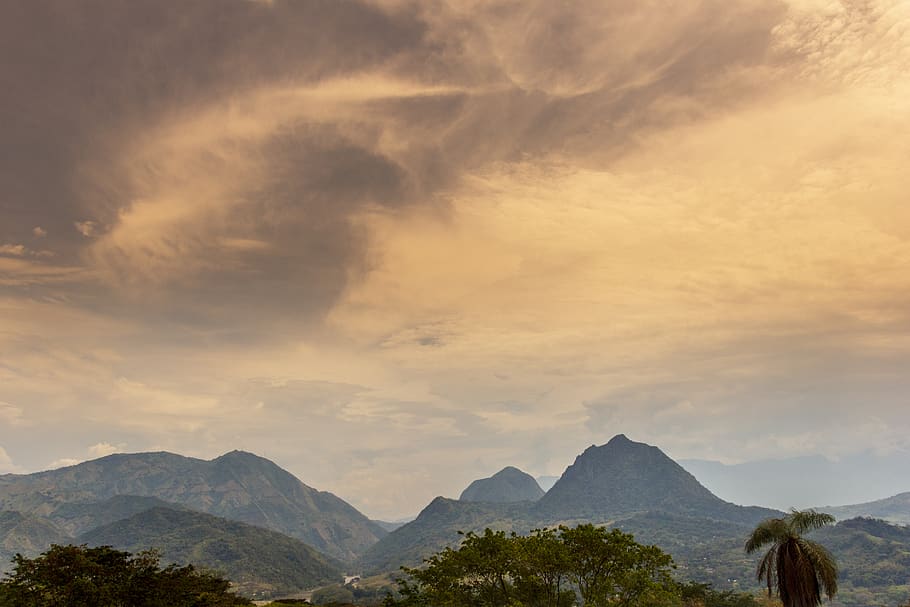 Scenic View of Mountain Under Cloudy Sky, clouds, environment HD wallpaper