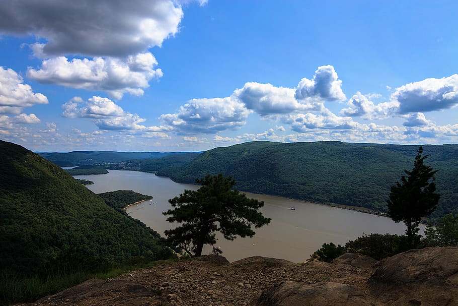 west point, mountains, sky, river, new york, trees, cloud - sky HD wallpaper