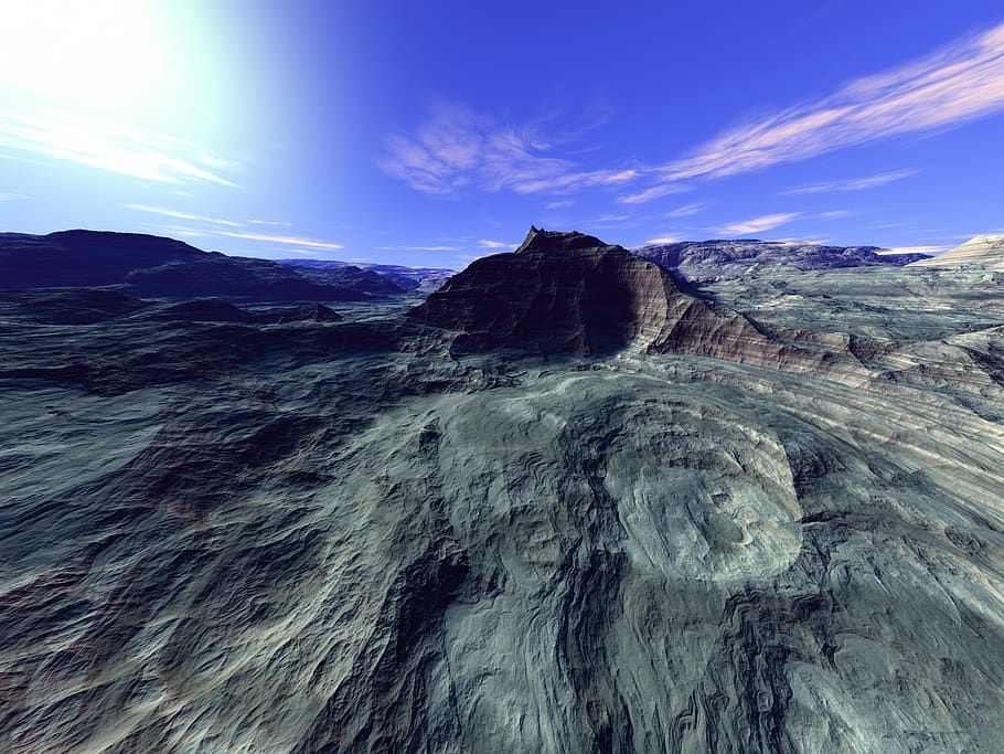eroded, mountain, barren, deserted, dry, dried out, abandoned HD wallpaper