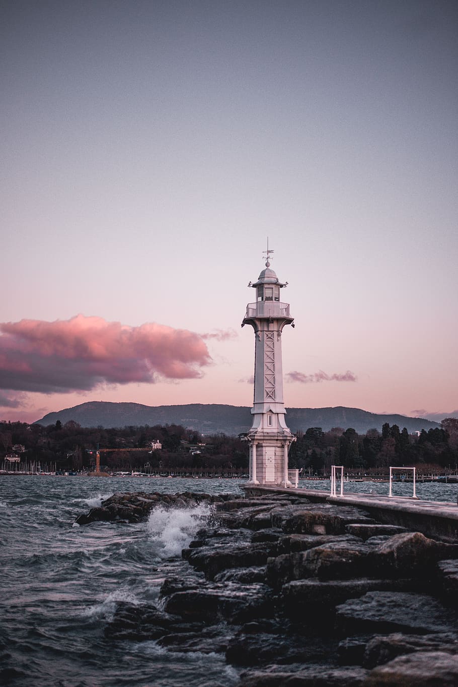 Lighthouse, architecture, building, landmark, nautical, ocean HD wallpaper