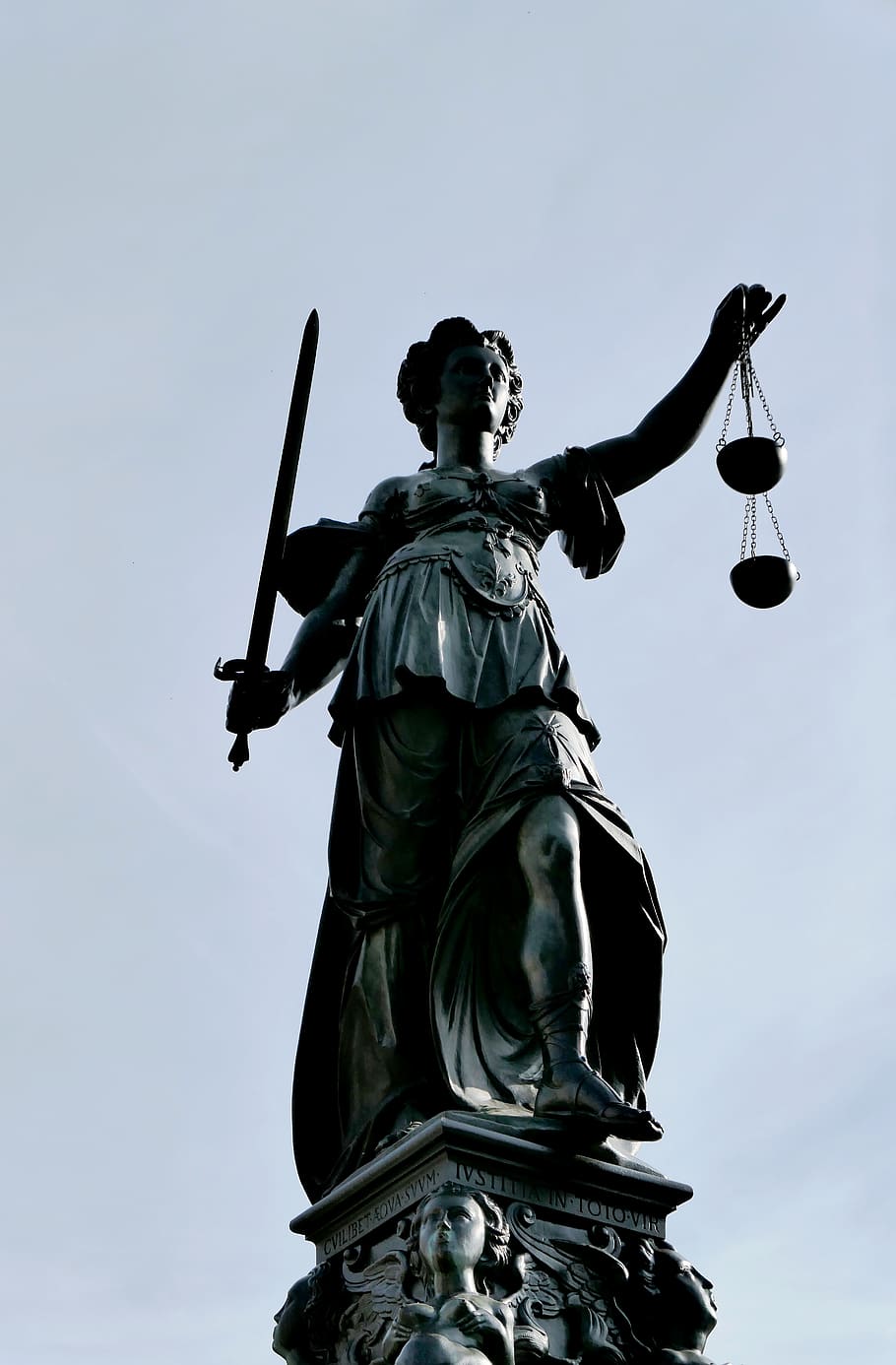 justitia, justice, case law, symbol, woman, jura, right, horizontal, HD wallpaper