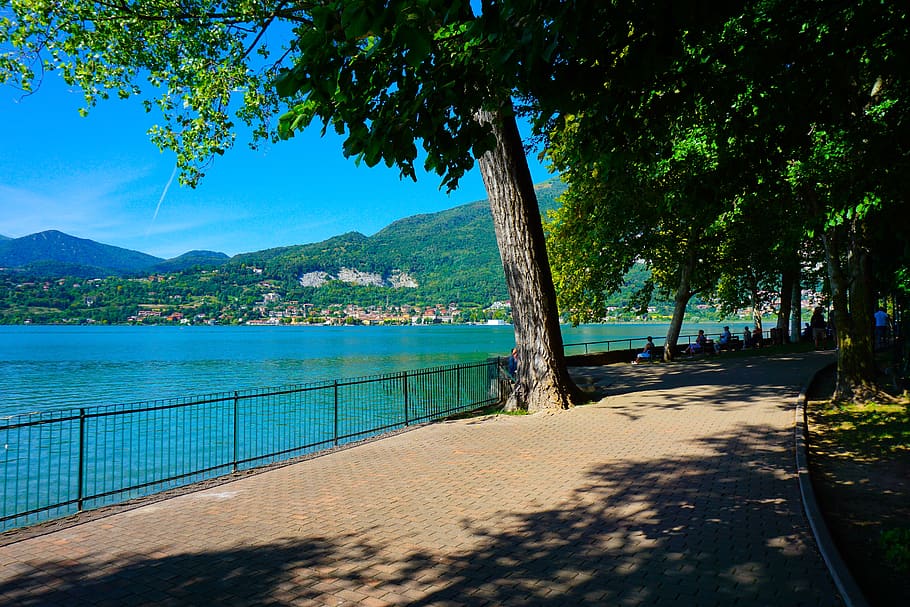 HD wallpaper: the lake of pusiano, como, lecco, walk, cycle, mountains ...