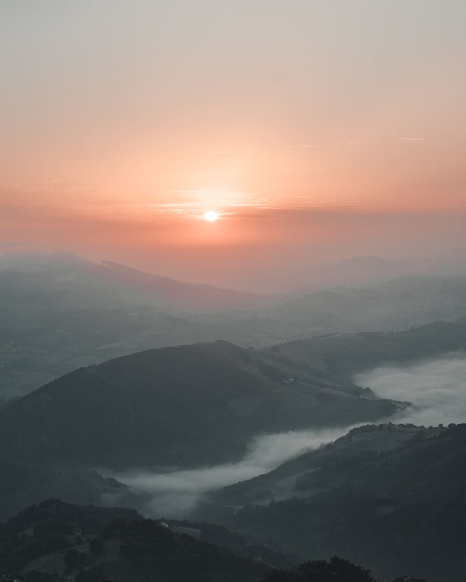 mountains during golden hour, scenics - nature, beauty in nature HD wallpaper