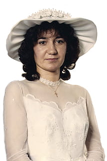 pilar, boda, 1987, portrait, one person, front view, hat, white background HD wallpaper