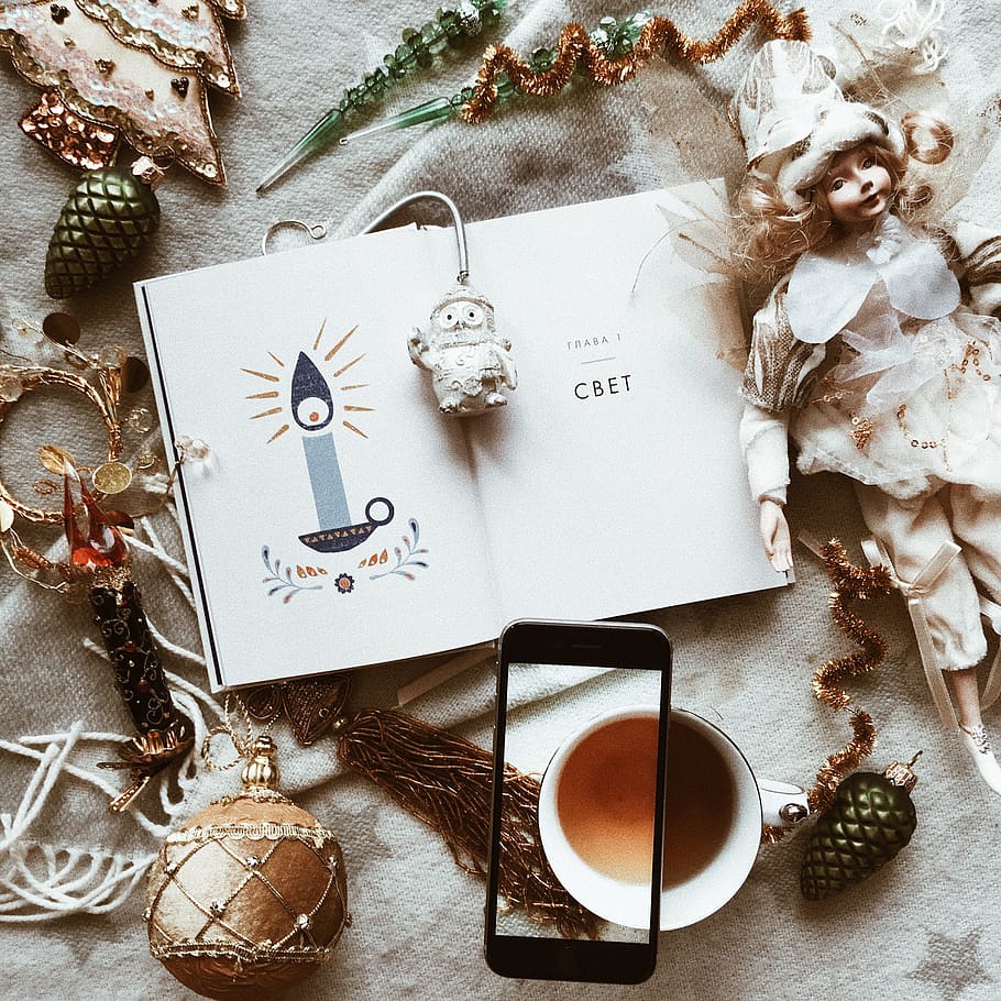 no people, indoors, still life, paper, christmas, directly above HD wallpaper