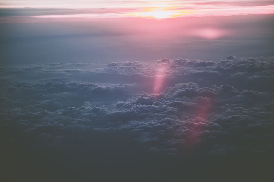 View of Clouds during Sunset, atmosphere, cloudy, color, dawn HD wallpaper