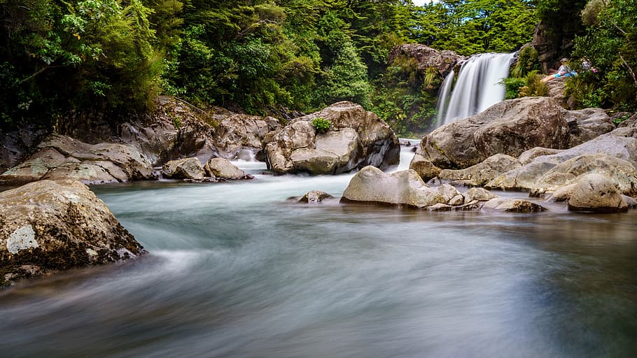 waters, nature, river, rock, waterfall, long exposure, scenics - nature HD wallpaper