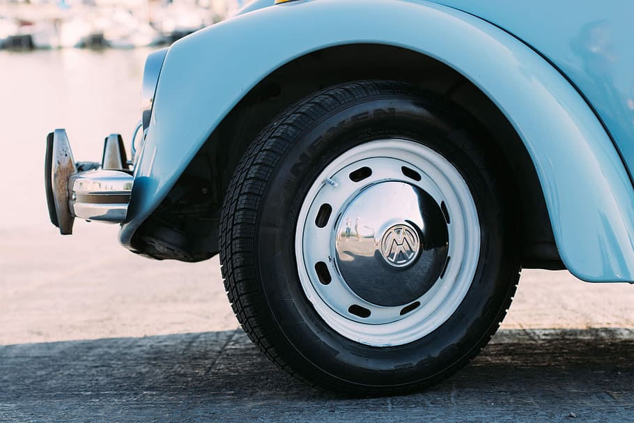 transportation, bug, volkswagen, car, wheel, logo, chrome, steel HD wallpaper