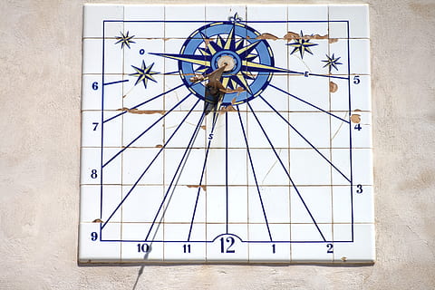 clock, sun, reloj de sol, sundial, mosaic work, tile, tile work HD wallpaper