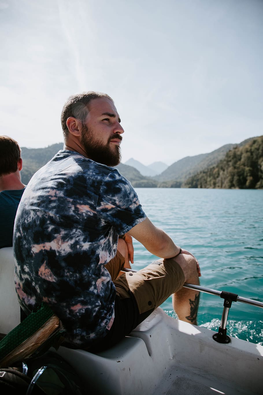 Man On A Boat, adult, adventure, blue waters, bright, daylight HD wallpaper