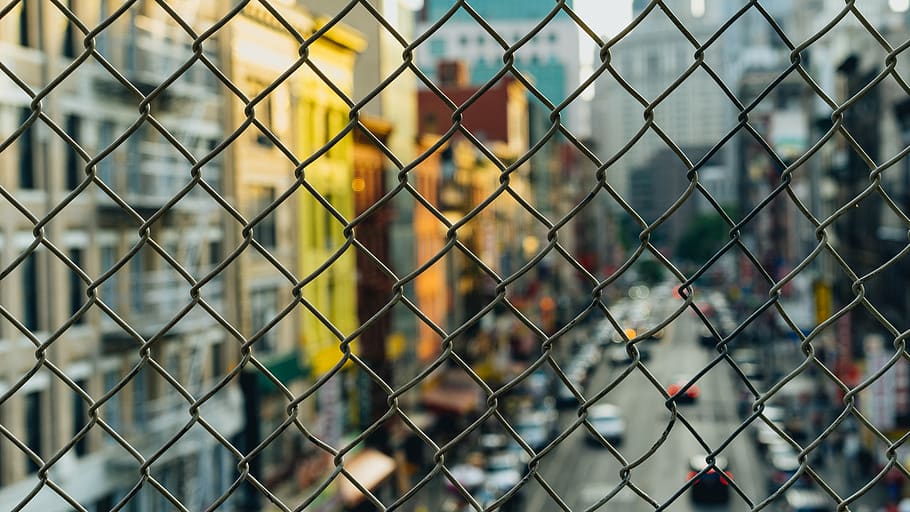 fence, colors, texture, close, nyc, chainlink fence, boundary HD wallpaper