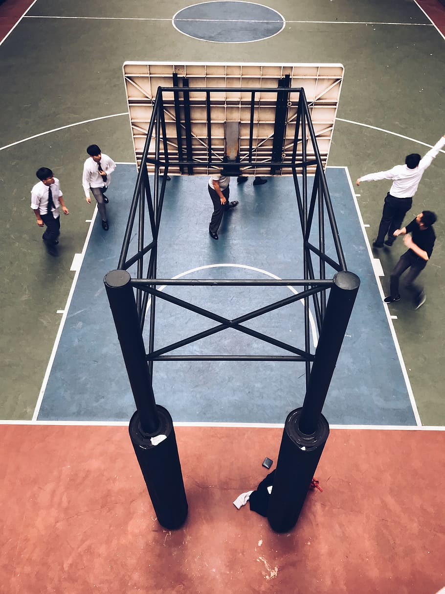 people standing under basketball hoop, person, human, hong kong, HD wallpaper