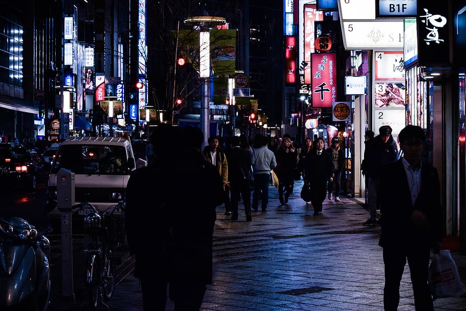 japan, shibuya, night, life, travel, tokyo, street, fashion, HD wallpaper