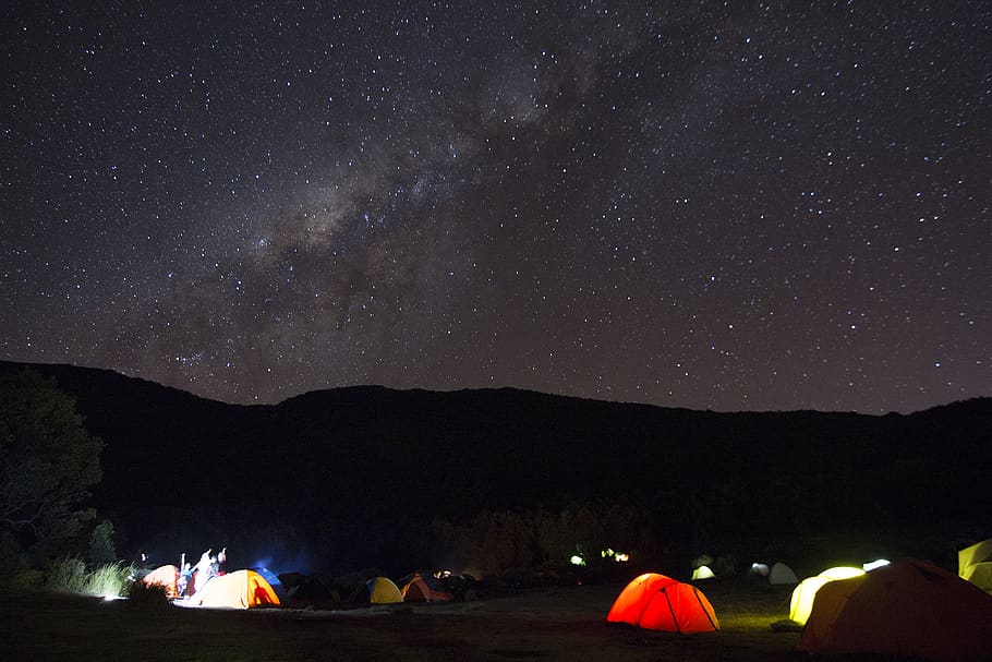 indonesia, kota garut, night, tent, star - space, camping, nature, HD wallpaper