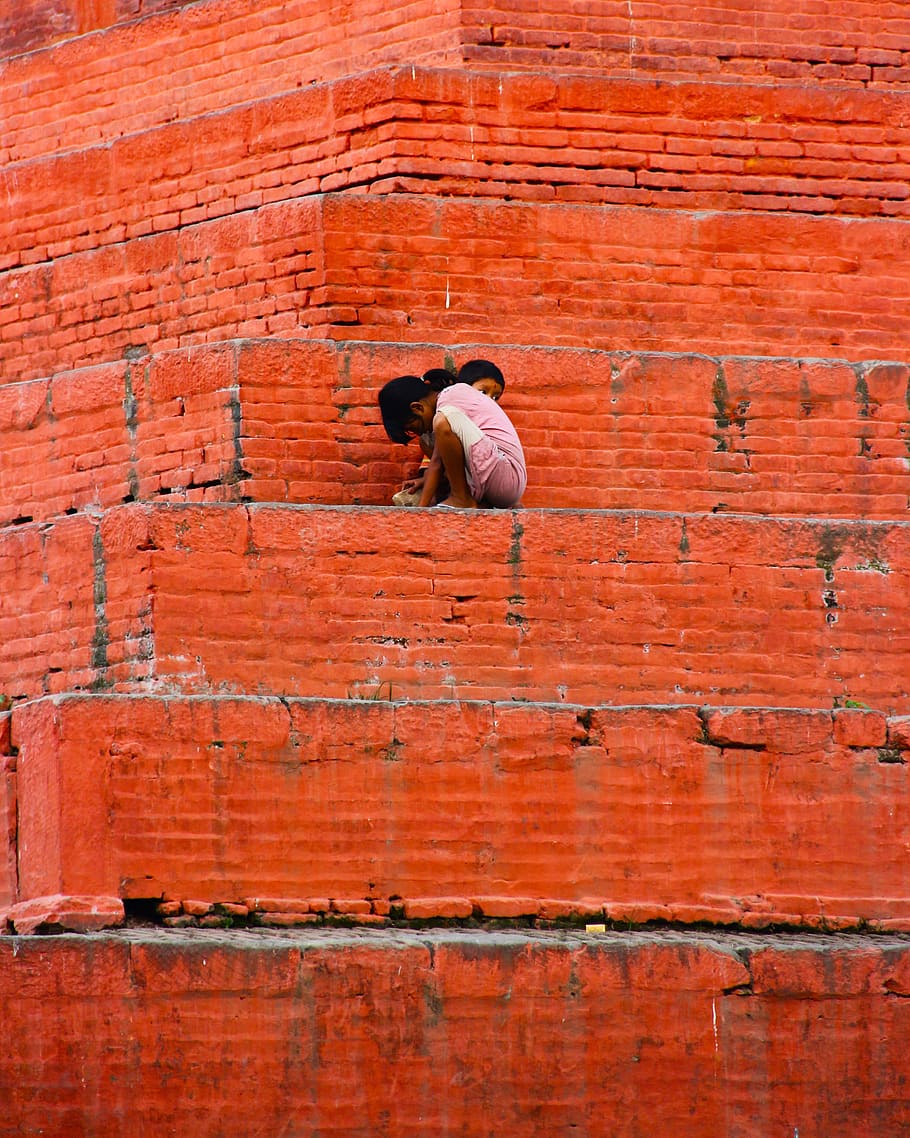 nepal, kathmandu, architecture, animal themes, red, day, wall HD wallpaper