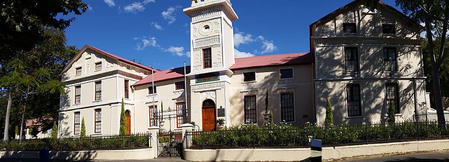 building, tower, architecture, clock tower, paarl gymnasium (1858) HD wallpaper