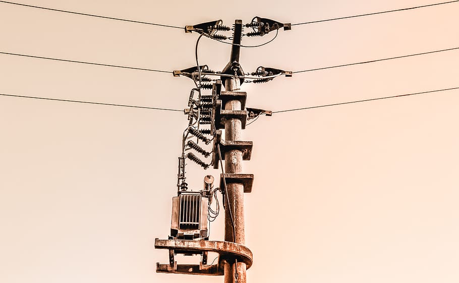 strommast, structure, architecture, electricity, metal, wood HD wallpaper