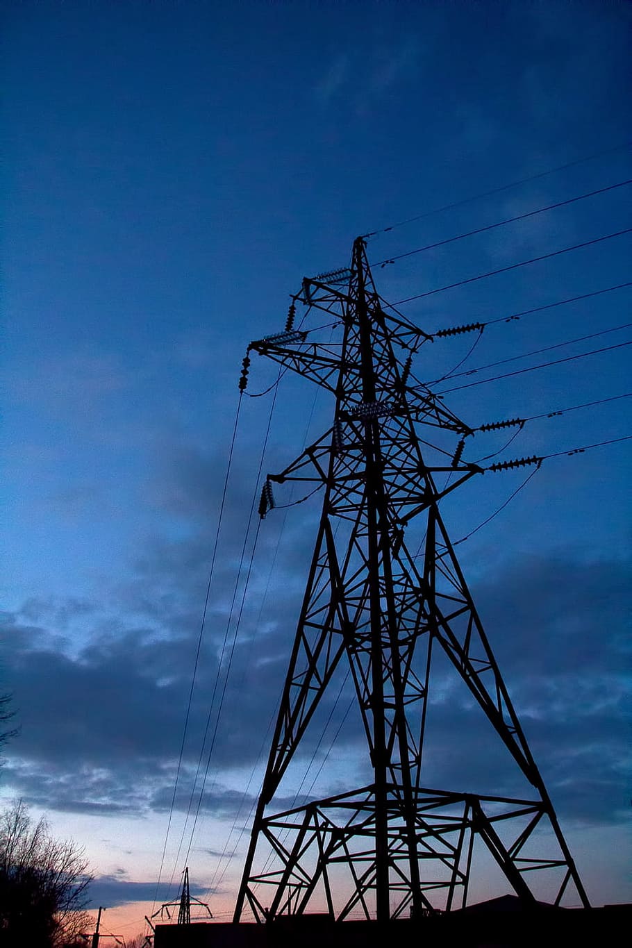 power, line, electricity, tower, pylon, urban, engineering HD wallpaper