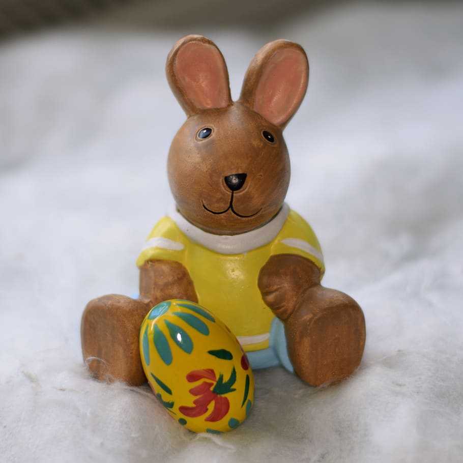easter, hare, ceramic, easter bunny, decoration, easter eggs HD wallpaper